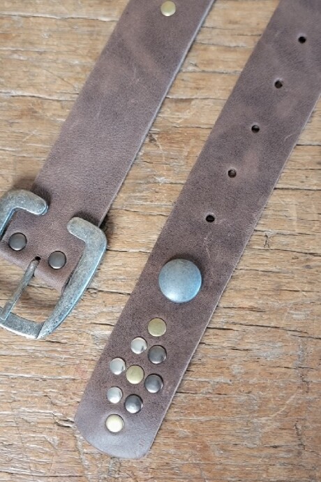 Cinto Snake Marrón Plata