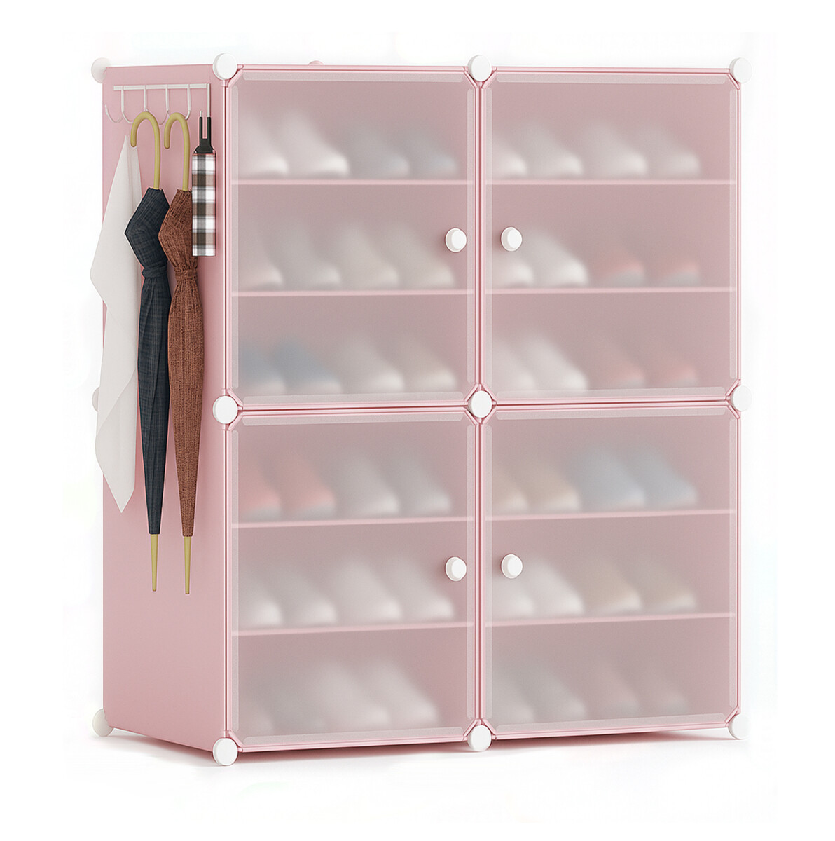 Zapatera Organizador Ropero Estanteria Con Puertas Zapatos Imback PLC001 Rosa 