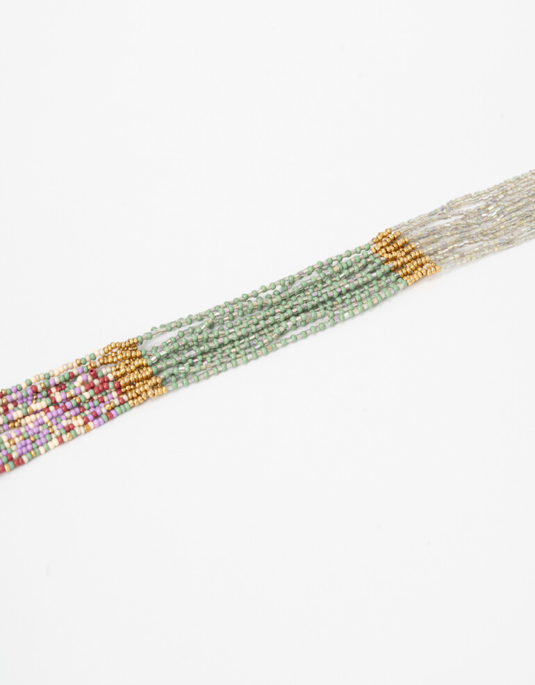 Chokers Canutillos Collar Chocker De Beads Multicolor - Dorado