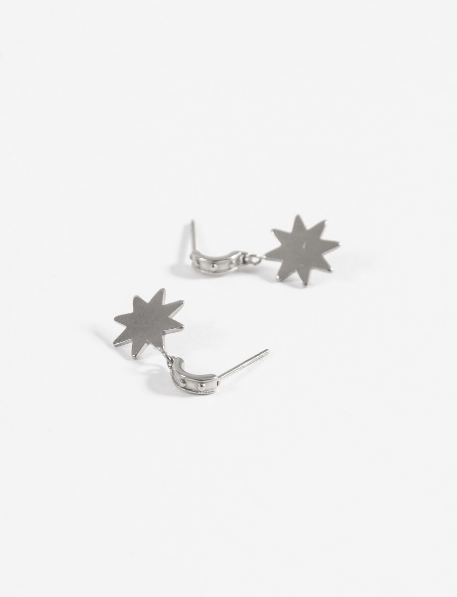 Aros dije estrella acero - plateado 