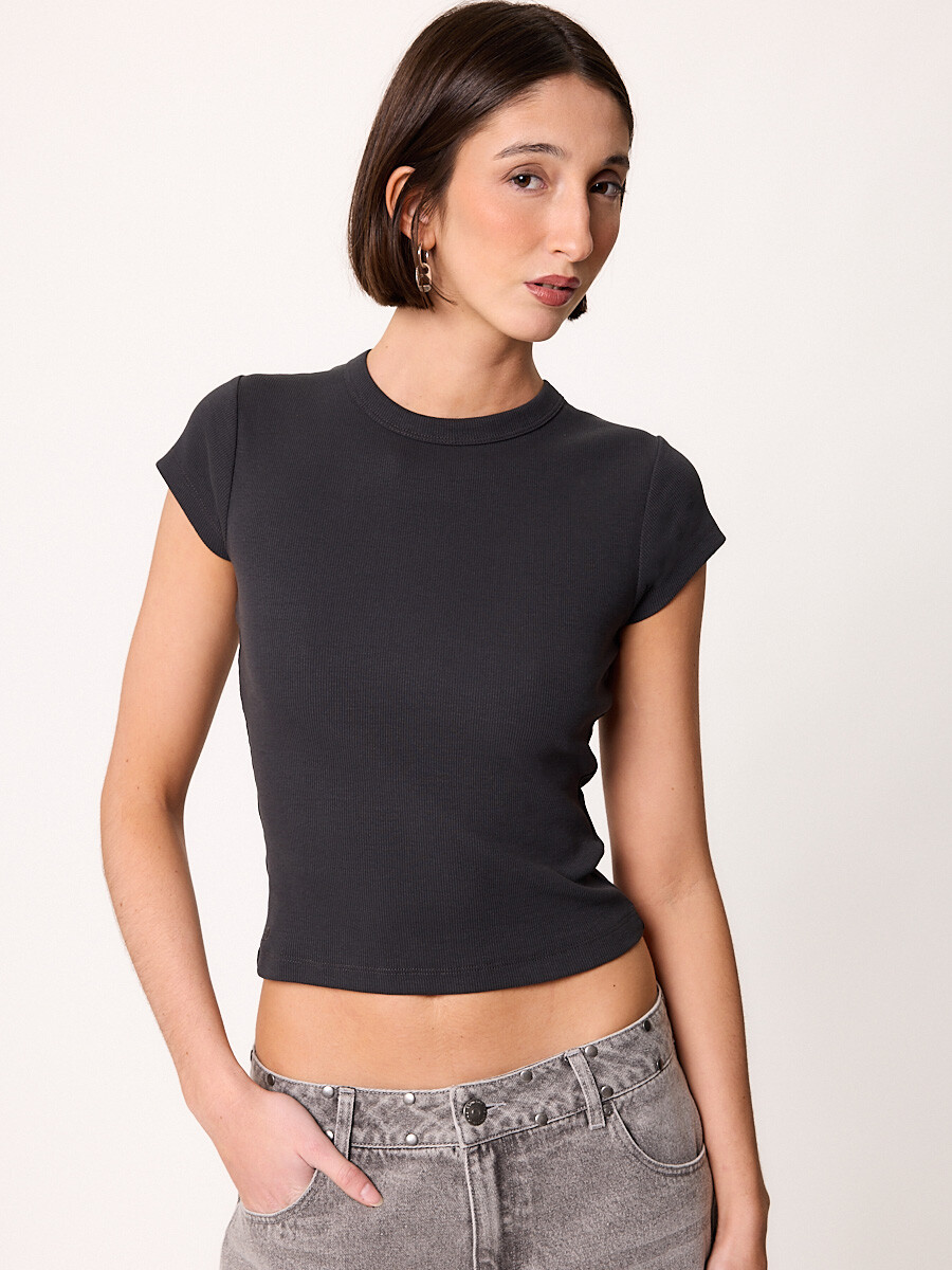 T-SHIRT M/C BUTIN DIXIE Gris Oscuro