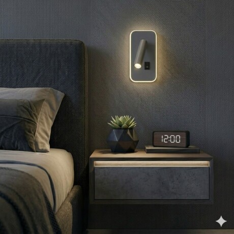 Portátil led de pared con SPOT móvil, DOBLE LUZ PLATA