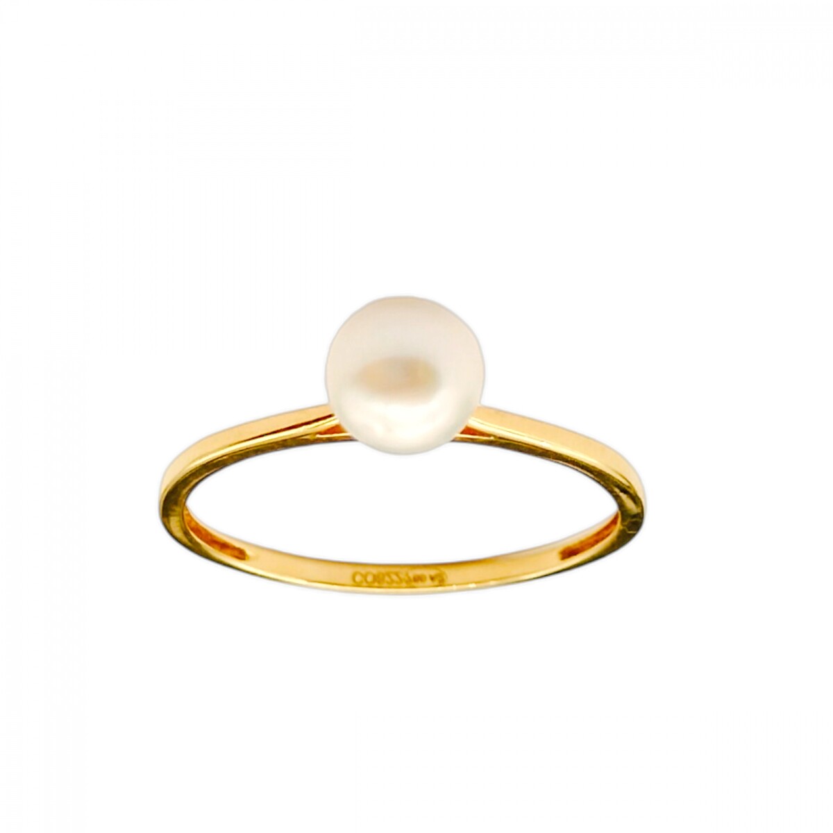 Anillo Solitario-Oro 18k-Perla española-AN9509 - conperla 