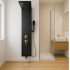 Columna Ducha Multijets Masajes Telefono Aluminio Negro DUCHERO COLUMNA DUCHA ZYX0010 NEGRO