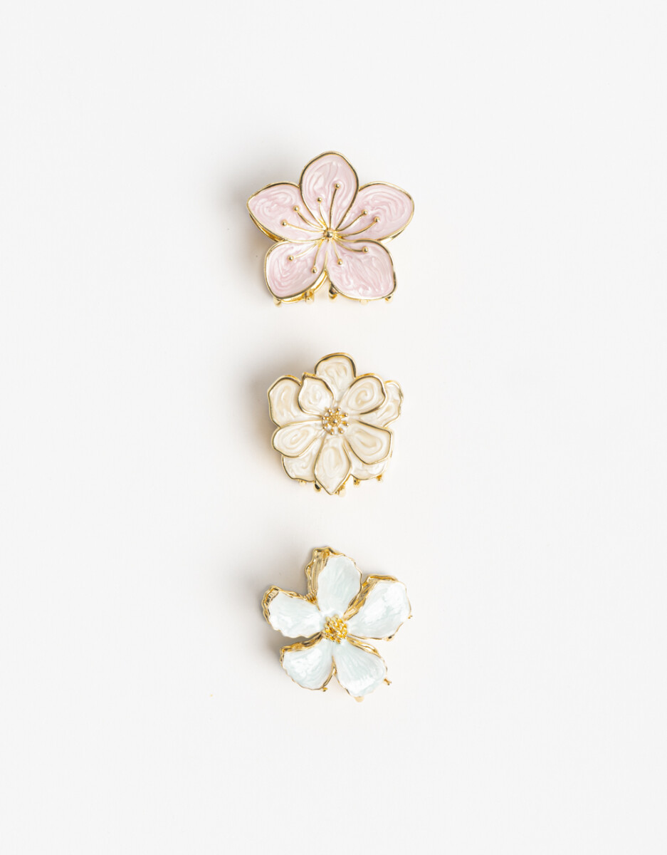 Set De 2 Broches De Flore Metalicas 