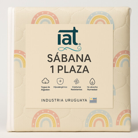 Juego De Sabanas 1 Plaza Toque Algodón Sommier Infantil - Arcoiris Juego De Sabanas 1 Plaza Toque Algodón Sommier Infantil - Arcoiris