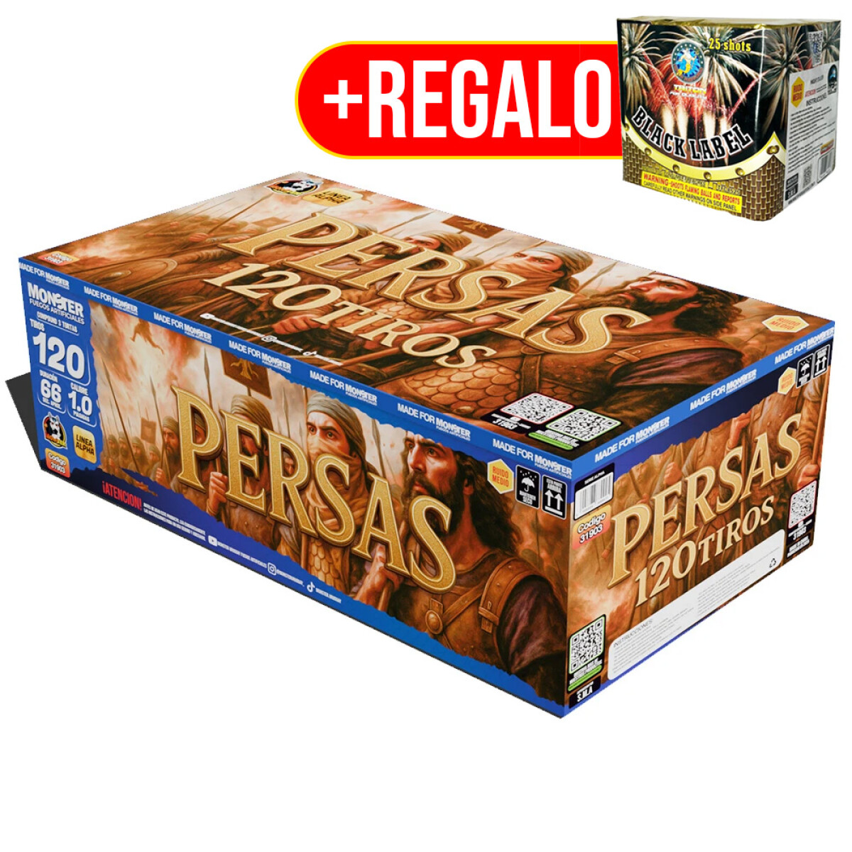 TORTA ALPHA MONSTER PERSAS 120T 66S + REGALO NIGHT BLACK LABEL 25T 