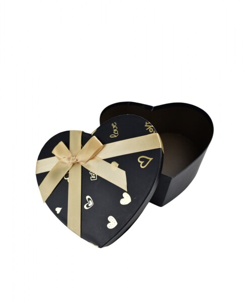 Caja Rigida Corazon 18 cm NEGRO
