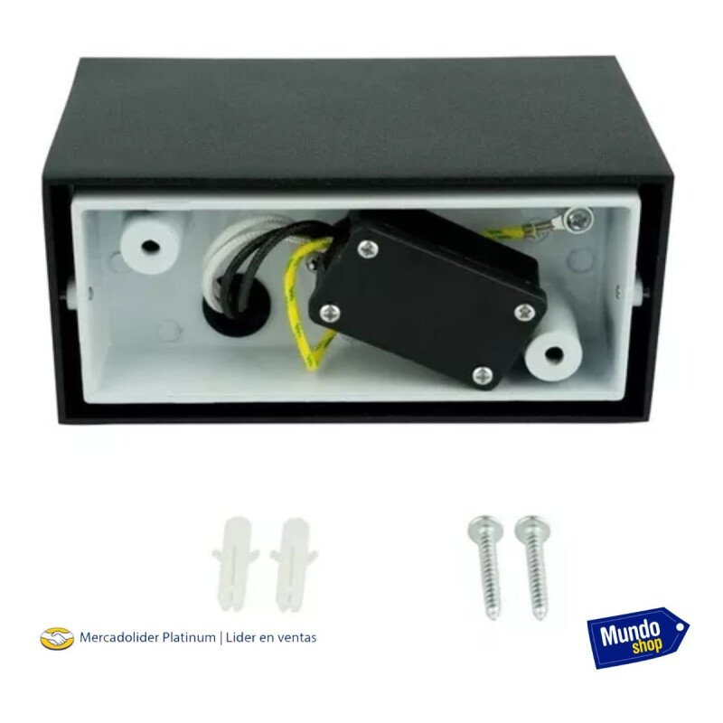 Aplique Exterior Jardin Bidimensional Rectangular Gu10 Luz Negro