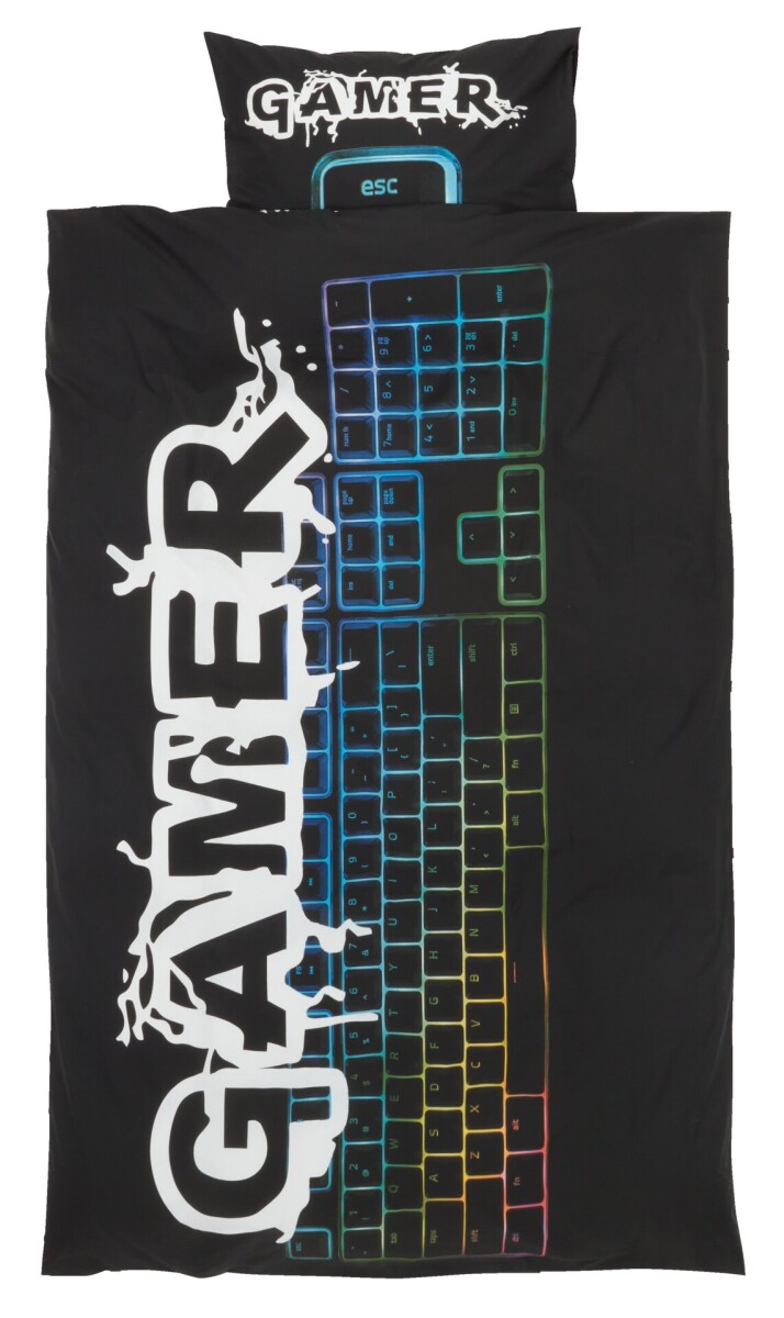 Juego funda nórdica GAMING 155x220 negro 