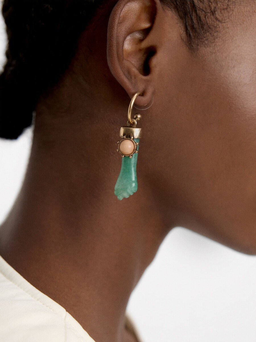 Aros Asimétricos Con Piedra multicolor