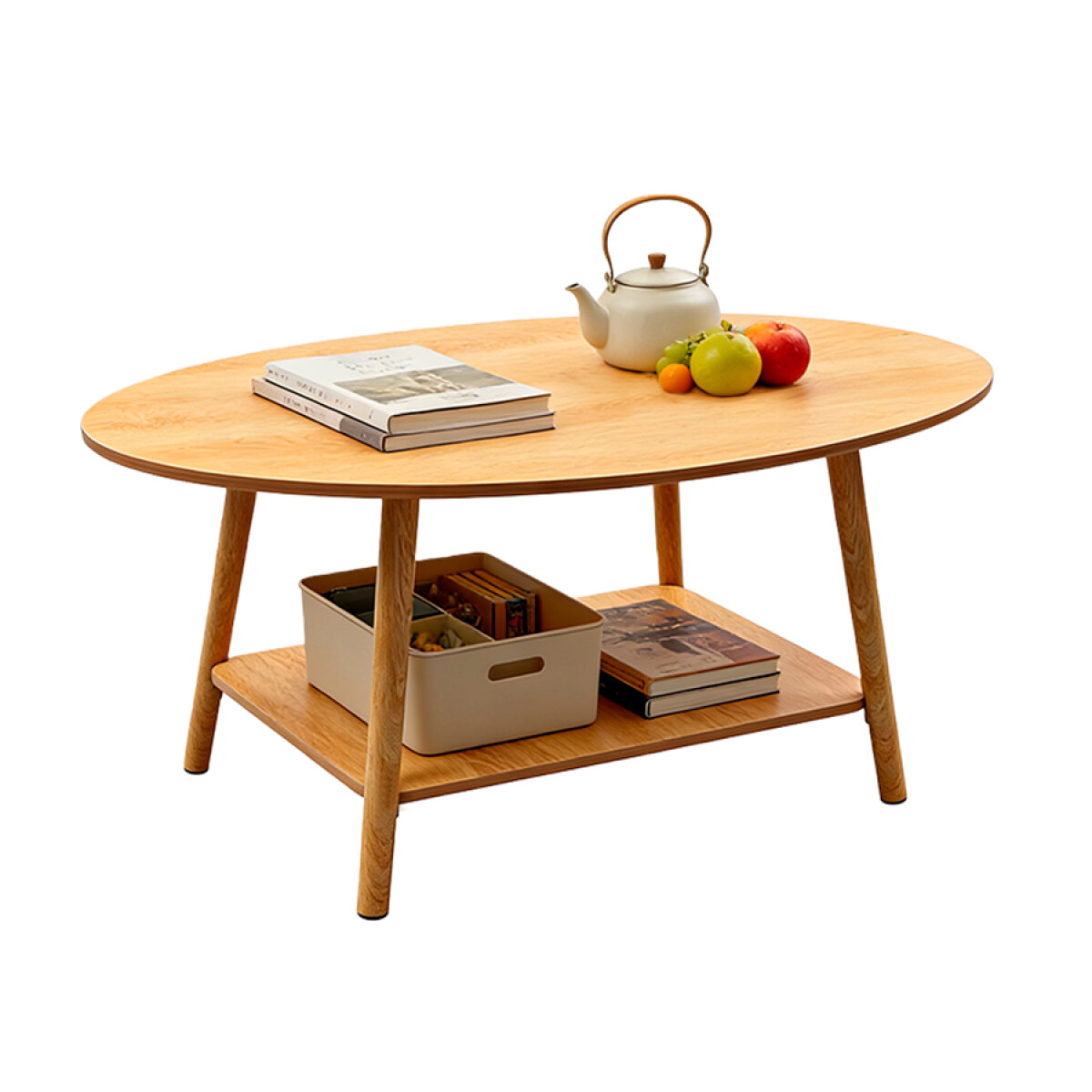 Mesa De Centro Con Estante Marrón 