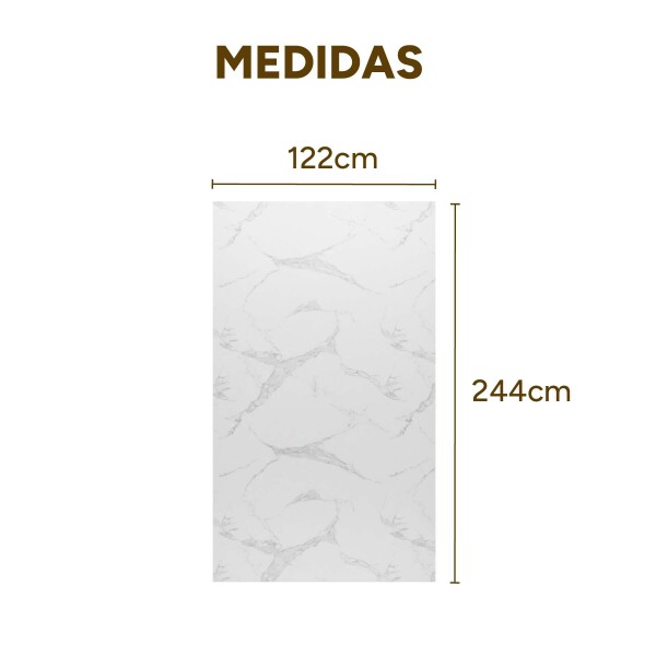 Pack x20 Placa PVC Símil Mármol 2,44x1,22m 3mm Resistente Mármol Blanco Gris Claro 3