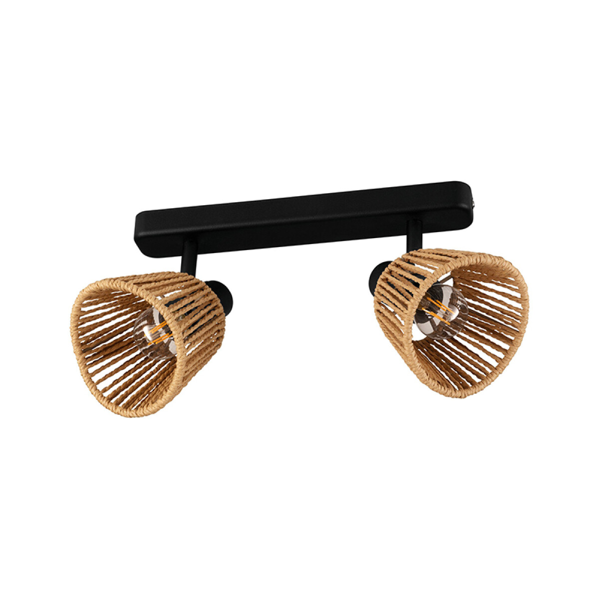 Aplique acero negro 2xE14 c/pantalla de papel - EG6162 