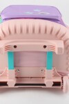 Mochila escolar amplia con ruedas combinada Rosa