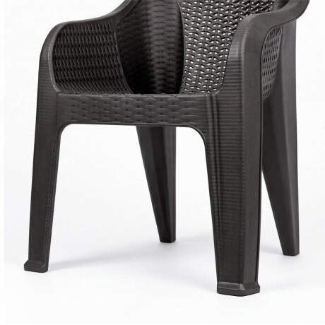 Silla Jardín Rambo Rattan Apoyabrazos Apilable Exterior Marron