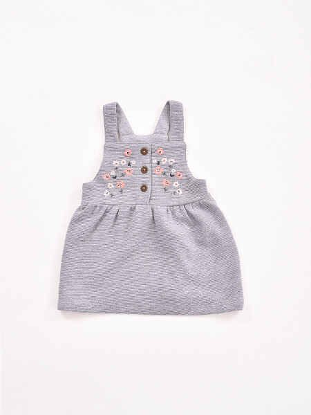 CONJUNTO VESTIDO + BODY POLI GRIS MELANGE M