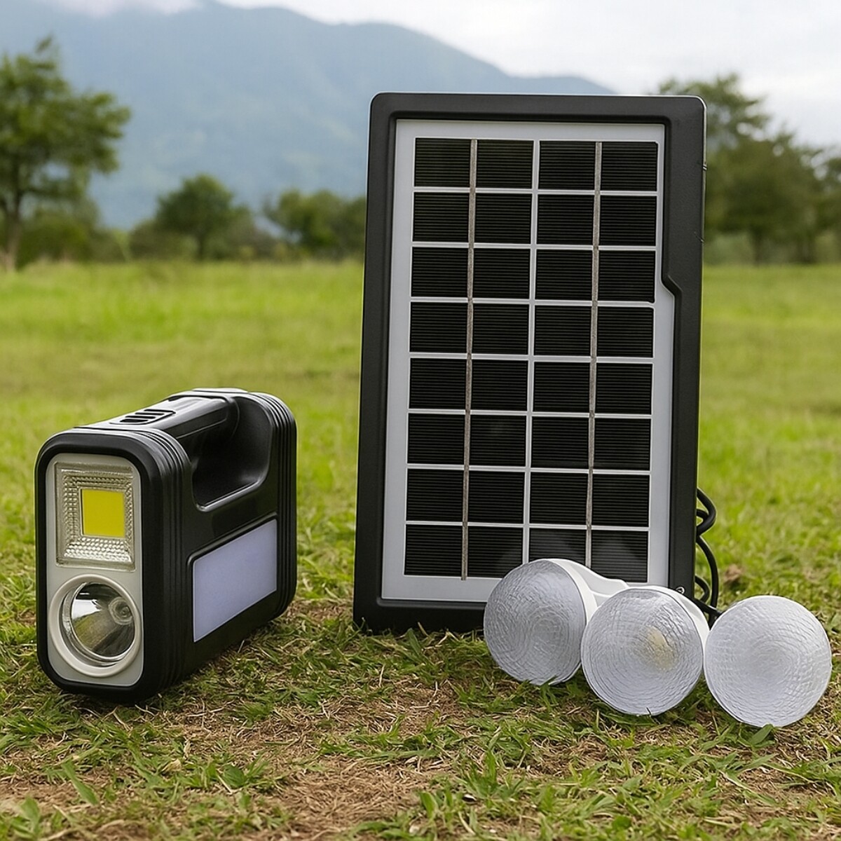 Kit de iluminacion recargable - NEGRO 