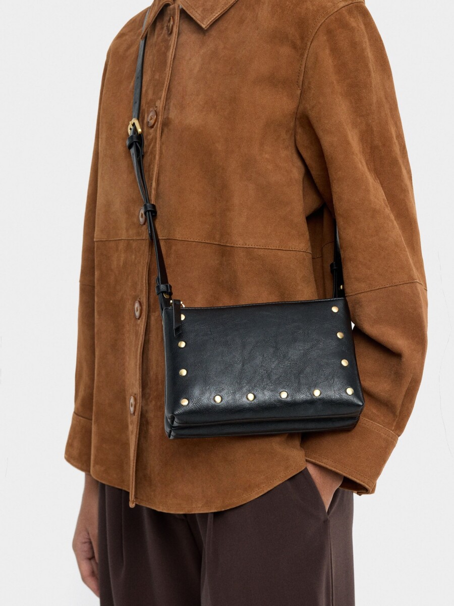 Bolso Bandolera Con Tachuelas negro