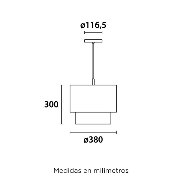 Colgante acero negro pant símil madera 3XE27 Ø380 BM2038