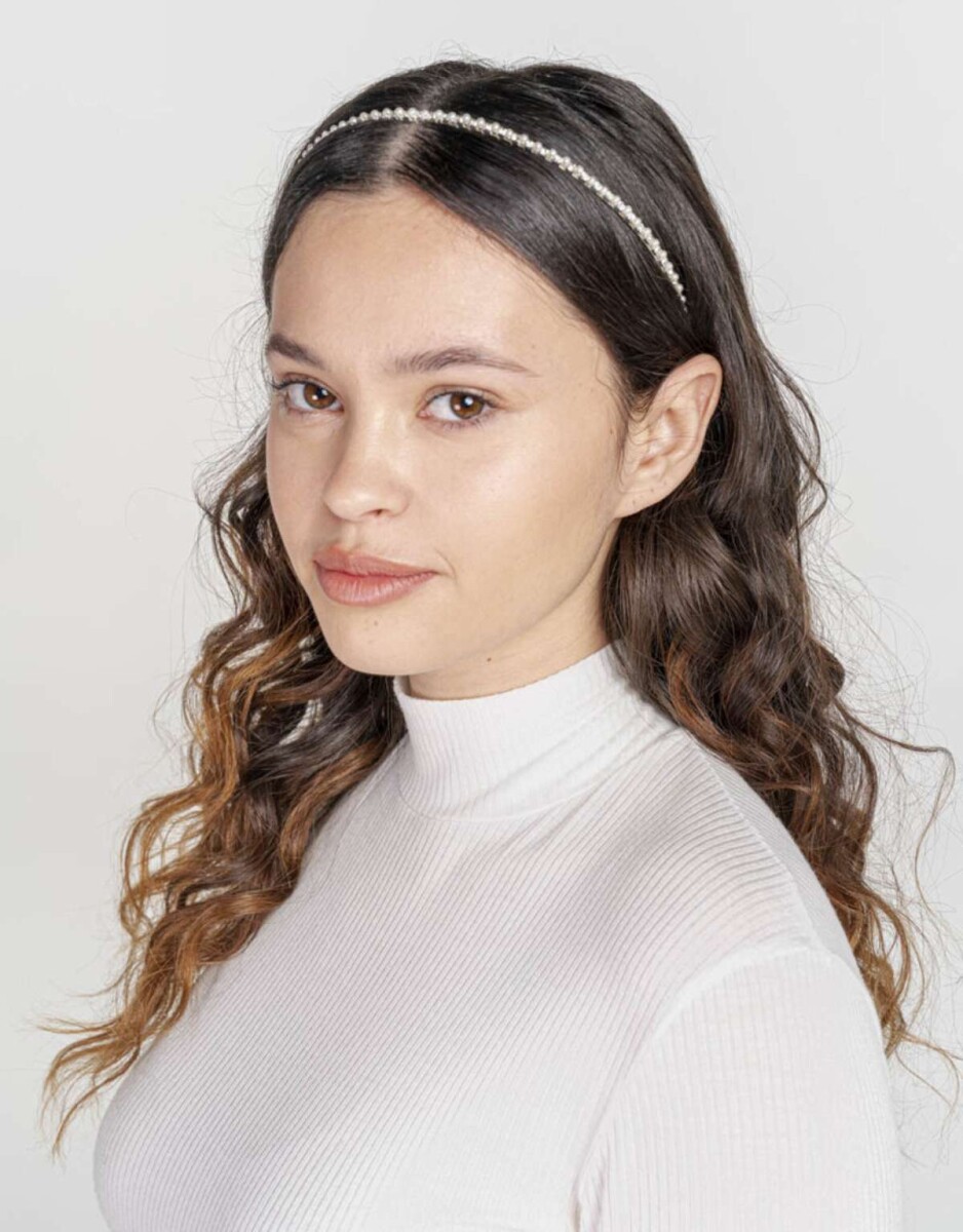 Vincha Con Perlas - Combinacion Tricolor 