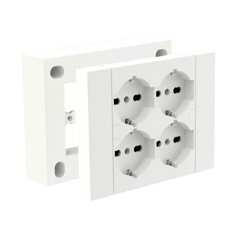 22105 MARCO C/4 SCH 2P+T C/SEG Marco con 4 Tomacorrientes Schuko 2P+T con Seguro Blanco