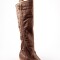 Bota de cuero suela de goma porosa Marron