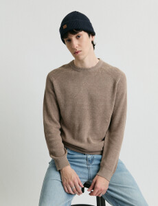 470986 SWEATER HARRINGTON LABEL Tostado