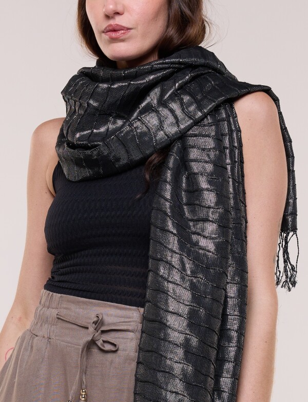 Pashmina Metalizada NEGRO/PLATEADO
