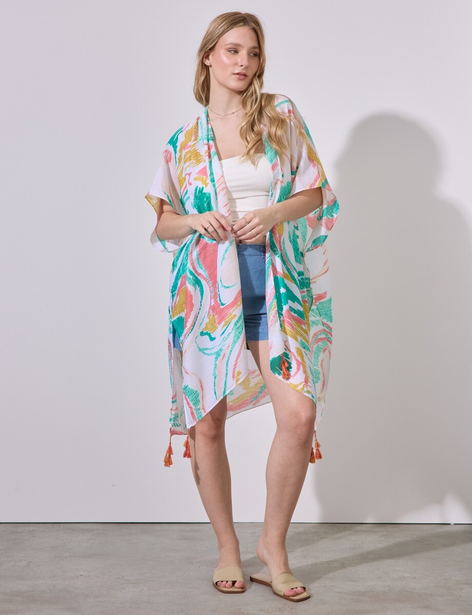Kimono Summer - Multi/coral 