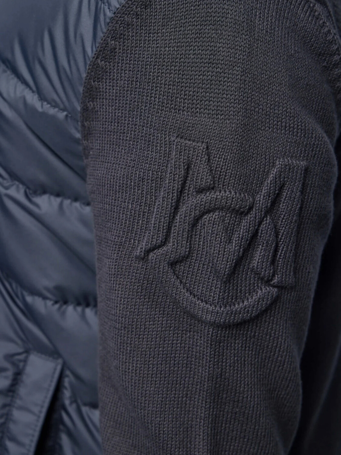 MONCLER - Campera Acolchada de Algodón Azul Oscuro