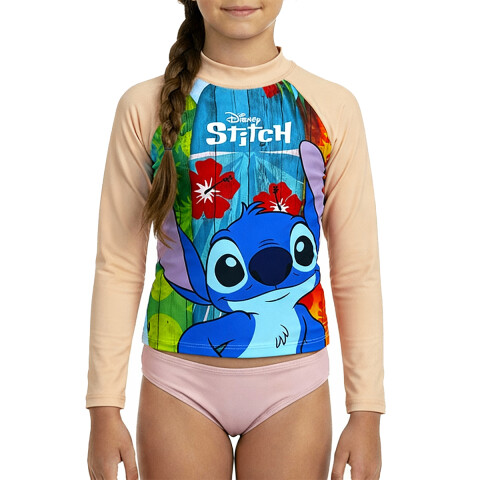 Remera UV Malla Infantil Stitch Varios Talles SALMON