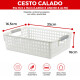 Set x2 Cesto calado M 30 x21,5 x8 cm BLANCO