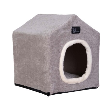 CAMA MASCOTAS CASITA ALGODON GRIS TENT BLACKPUPPY