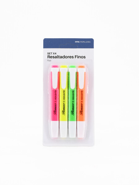 RESALTADORES FINOS FLUO 4 PCS MULTICOLOR