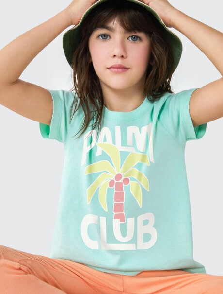 CAMISETA INFANTIL CON ESTAMPA VERDE