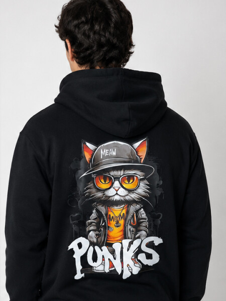 BUZO OXX 7145 GATO PUNKS NEGRO