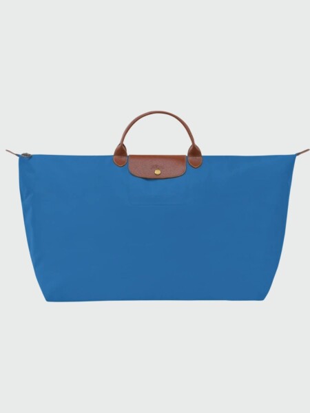 Longchamp -Bolso de viaje plegable con cierre y asa corta, Le pliage Azul