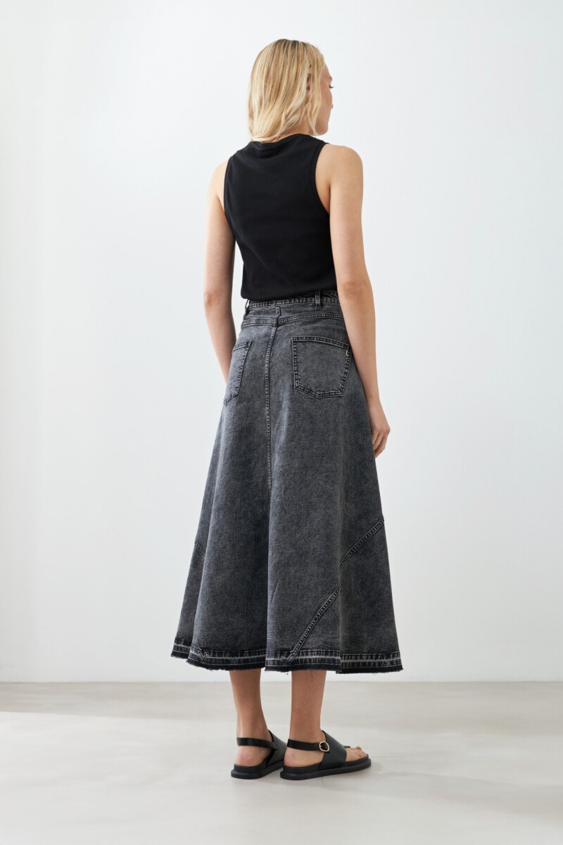 Maxi falda de jean gris oscuro