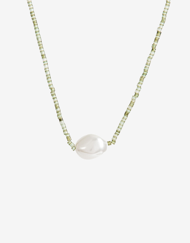 Collares Cortos Canutillos Collar Corto Beads Y Perla - Combinacion Multicolor