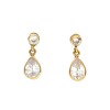 Caravanas colgantes Gotas de oro - Oro bajo -Zirconia - CA8067 conpiedra