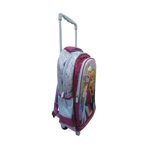 Mochila Infantil 3D Frozen con Carro Tafeta Grande 40 x 30 cm VIOLETA