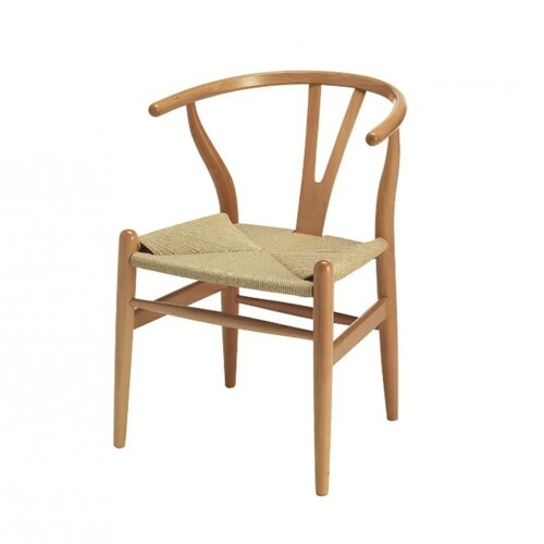 Silla Wishbone - Madera de Haya y Ratán natural Natural