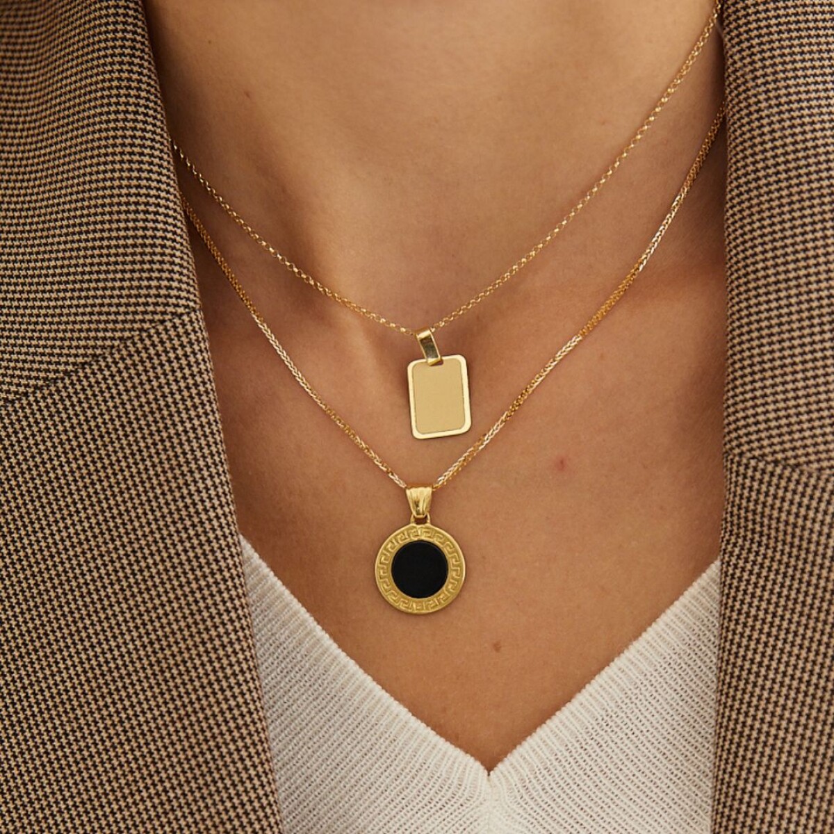 Medalla Rectangular - Oro 18k 