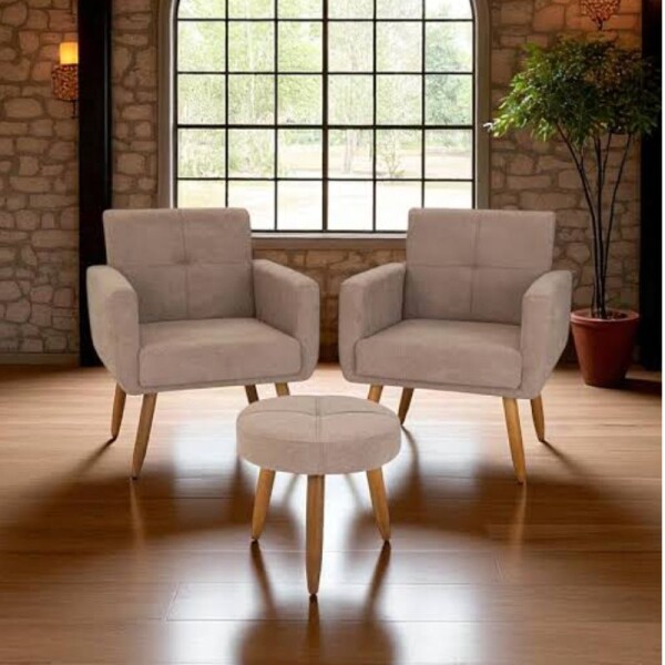 CONJUNTO 2 POLTRONAS + PUFF ORLEANS - CHOCOLATE CONJUNTO 2 POLTRONAS + PUFF ORLEANS - CHOCOLATE