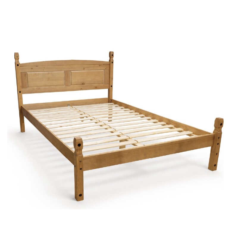 Cama 2 Plazas Corona 100% Madera Maciza Reforzada Marrón Clásico Cama 2 Plazas Corona 100% Madera Maciza Reforzada Marrón Clásico