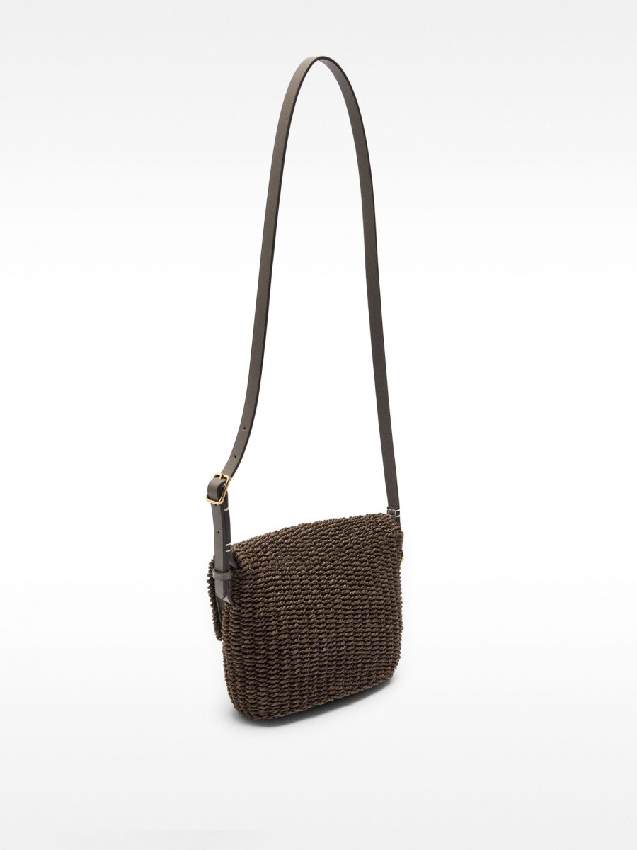Bolso De Bandolera Efecto Rafia marron