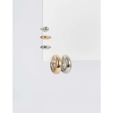 Set De Aros Mixplating Chunky Combinacion Bicolor