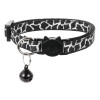 Collar Para Gatos Animal Print Con Cascabel NEGRO