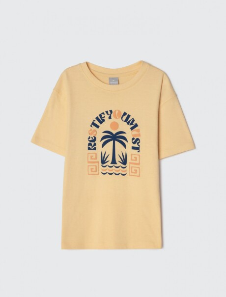 CAMISETA INFANTIL CON ESTAMPA AMARILLO